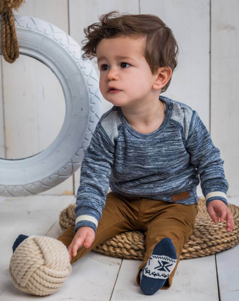 dirkje babykleding dirkje sweater navy melange - Betaalbare baby- en kinderkledij kopen