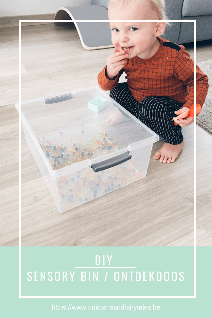 ontdekdoos sensory bin - unicorns & fairytales