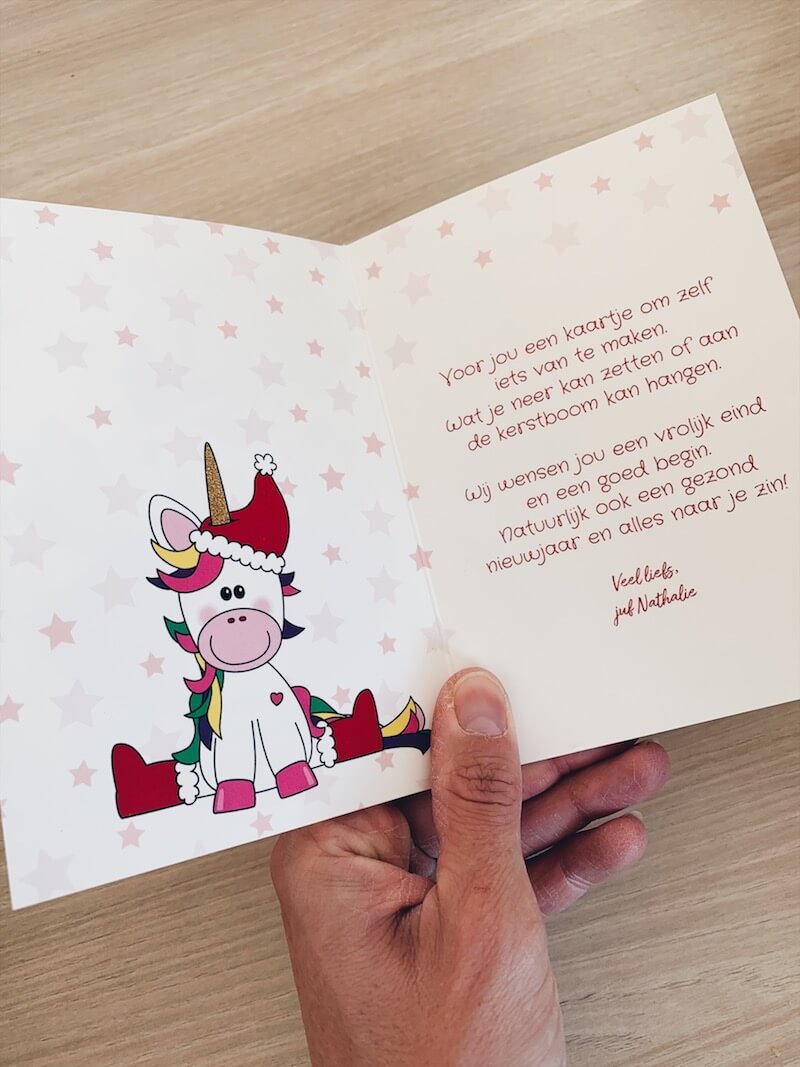 kerstkaart maken - unicorns & fairytales