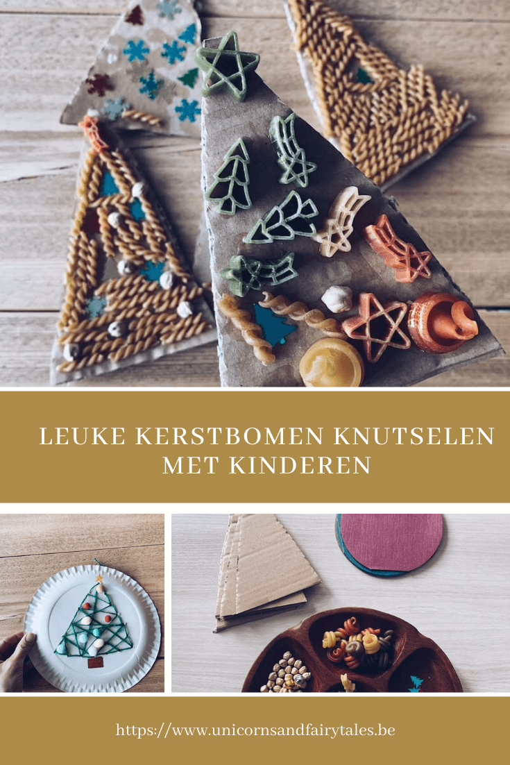 kerstbomen knutselen met pasta - unicorns & fairytales