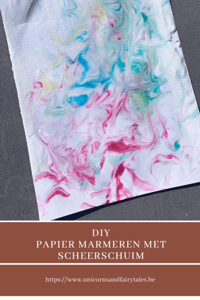 papier marmeren met scheerschuim - unicorns & fairytales