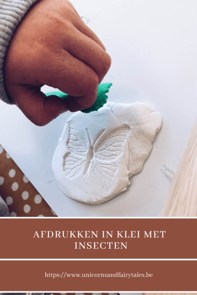 Afdrukken maken in klei van insecten   Tijdens het thema 'kriebelbeestjes' (insecten dus) liet ik de kinderen afdrukken maken van enkele insecten in klei. Ben je niet van plan het hard te laten worden dan kan je dat ook in speeldeeg of play dough laten doen. Zo zien ze de details van de insecten. Geef hen ook een loop en ze zijn echte onderzoekers. Wij maakten afdrukken in luchtdrogende klei en lieten het hard worden. Ook maakten we er op voorhand gaatjes in zodat we die nadien konden ophangen. Van de overgebleven stukken klei maakten we een hartje en ovaal zodat we die gewoon konden schilderen. Leuk cadeautje voor oma en opa die we nu heel erg moeten missen! 