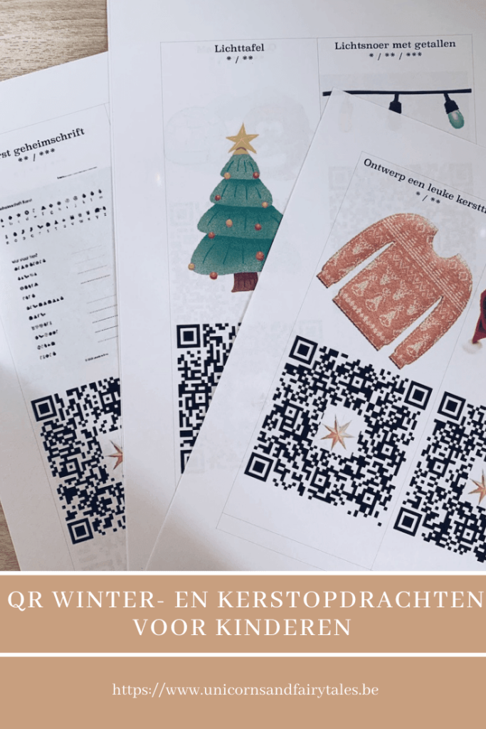 QR kerstopdrachten voor kinderen  -unicorns & fairytales