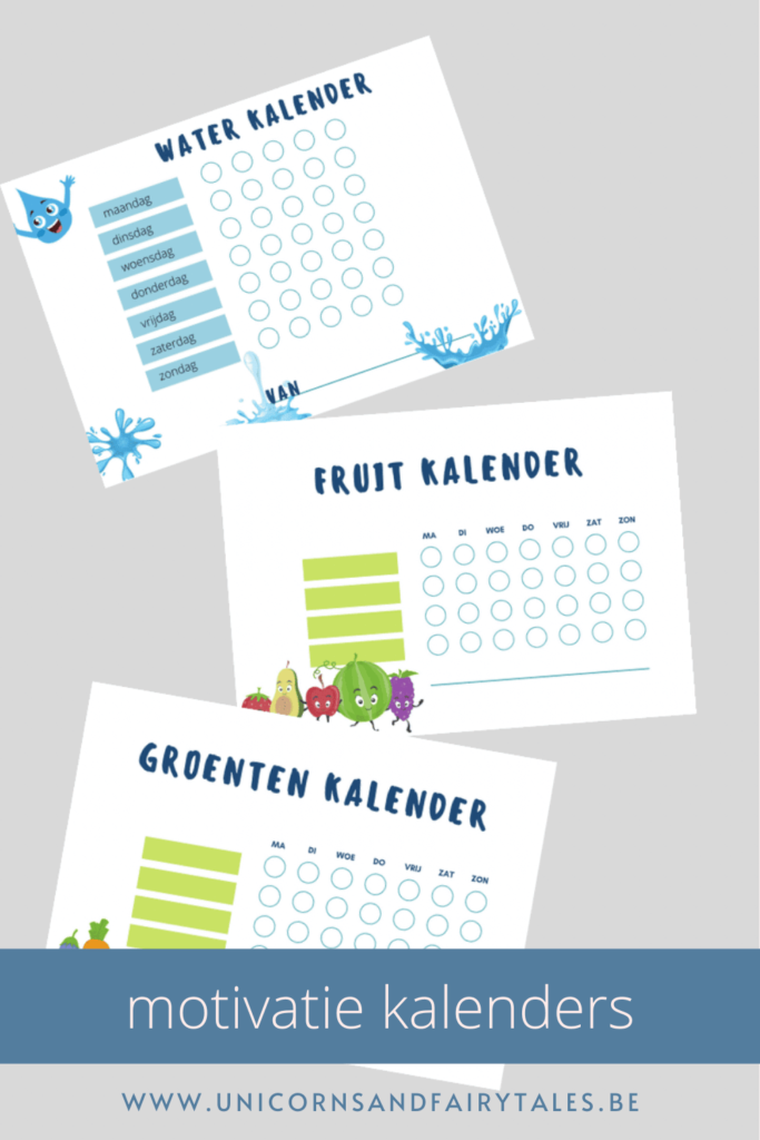 motivatiekalender waterkalender - unicorns & fairytales