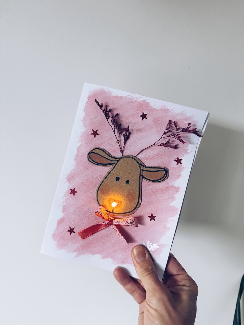 LED-kaart maken DIY met kinderen - unicorns & fairytales